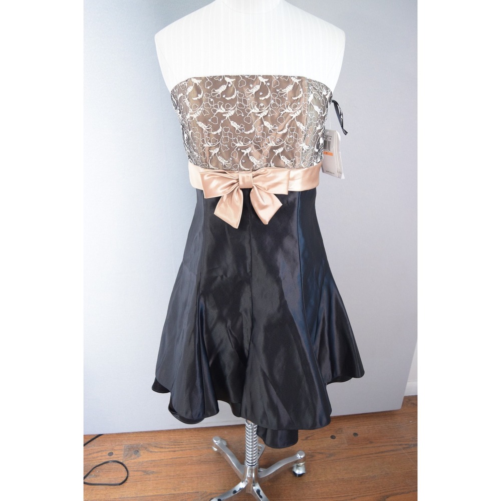 Jessica McClintock Gunne Sax Black Strapless Party Dress Size 7 Homecoming